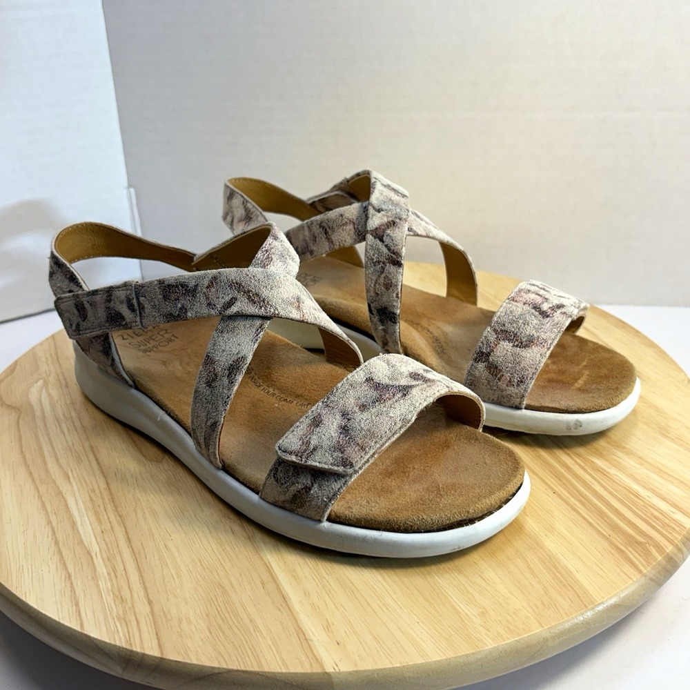 Ziera Super Support Metallic Pattern Leather Sandals Women's Size 40 W / US 9 W
